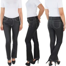 Damen Kunstleder Schlaghose