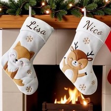 Nikolausstiefel / Weihnachtsstrumpf / Nikolaussocke Waldtiere mit Namen