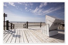 Poster Strandkorb Urlaub an