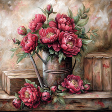 Wandbild Pfingstrosen