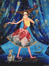 XXL 60/80cm Frau Katze