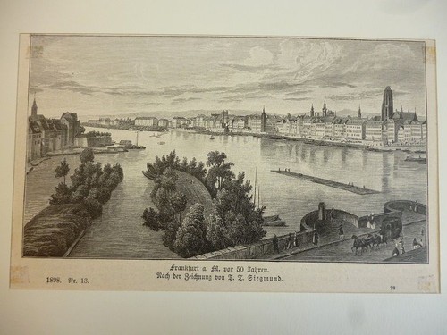 Orig holzstich frankfurt am - holzstich,