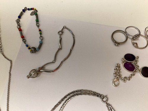 Silber farbender schmuck aus - silber,