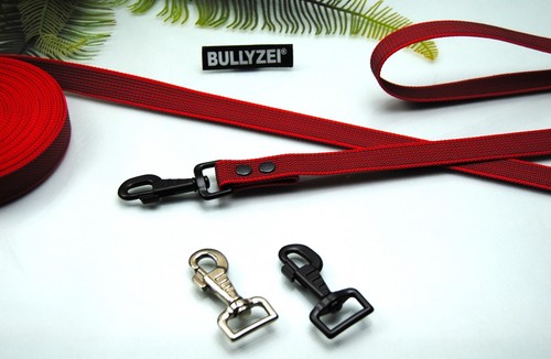 Leine gummiert 25mm rot - gummiert,