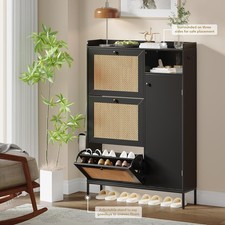 Rattan-Schuhschrank mit 3