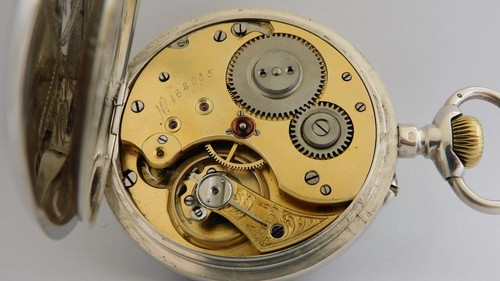 Taschenuhr silber läuft syst - taschenuhr,