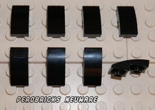 Lego Basic 8x Bogen halbrund Schrägstein Dachstein 1x2 schwarz #24201 NEUWARE