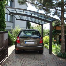Aluminium Carport Unterstand Carport Bogendach Mattbraun 4950 x 2700 mm Auktion