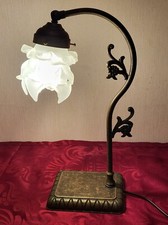 Tischlampe Nachttischlampe Jugendstil Messing brüniert Leuchte Schreibtischlampe