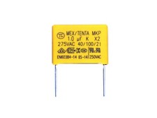 1x MEX/TENTA Kondensator 1µF X2 275V~ VAC, RM22mm (uF,AC,250V~,1.0 K,MKP)Y522