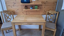 Ausziehbarer Küchentisch und Zwei Stühlen Massiv Eiche Selbstgebaut