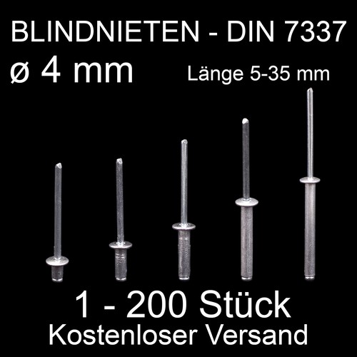 Blindnieten 4 0 mm - al/st, 4,0
