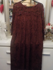 Kleid aus Spitze weinrot von Anna Scholz Gr. 46 Maße beachten!