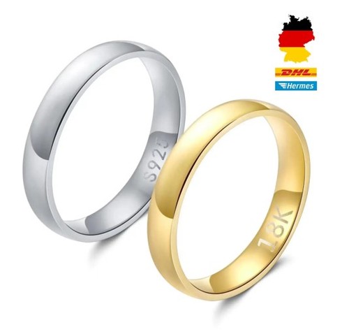 18k vergoldeter edelstahl ring - 18k,