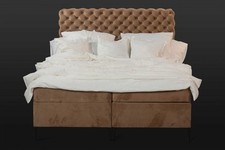 Textil Bett braun Luxus Doppel