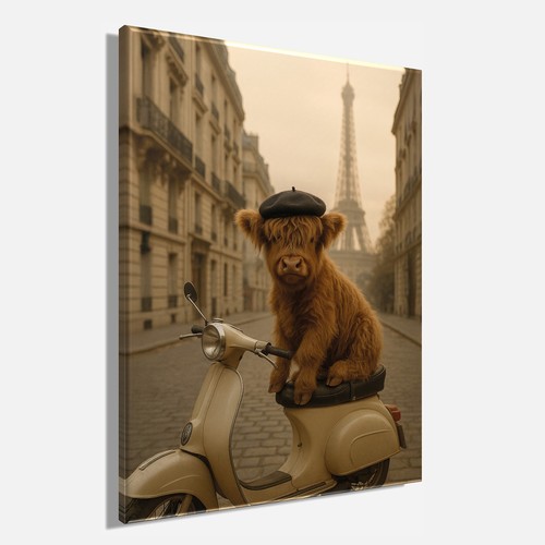 Wandbild hochlandrind paris - wandbild,