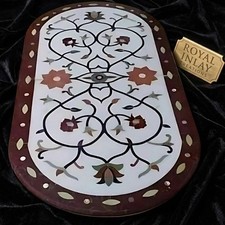 Oval Marmor Inlay Tisch –