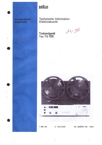 Service manual braun - service, 1000