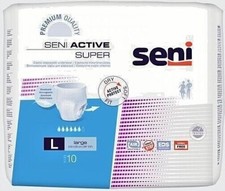 10 SENI ACTIVE SUPER Gr. L, 100-135 cm Tailleumfang, 1500ml Saugl., (1,12€/Stk.)