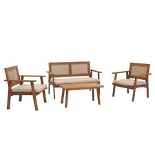 B-Ware Garten-Garnitur MCW-N46, Holz Akazie, Kissen creme