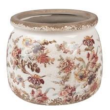 Übertopf Blumenübertopf Pflanztopf Antik Rose Blumentopf Ø 16x13 cm Clayre & Eef