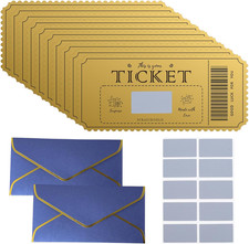 10 Stück Goldenes Ticket