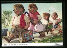 Ansichtskarte Mecki mit Familie auf Reisen 