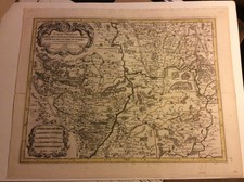 Der Rheinlauf v. Sulzbach bis hinter Worms Kupferstichkarte Jaillot 1692  MAP/F