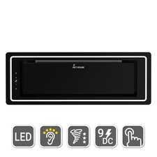 Dunstabzugshaube Inselhaube 72cm Schrank Edelstahl schwarz Glas Abluft Umluft