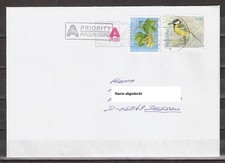 Schweiz gelaufener Brief v. Zürich Richterswil n. Dessau Werbeflagge Kohlmeise