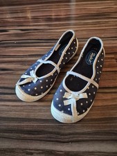 Ballerinas 34 Relax blau weiß Punkte Schleife Hausschuhe