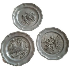 3 Zinn Wandteller von