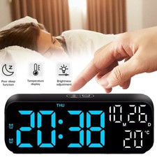 Digital Wecker LED Digitaluhr mit Temperaturanzeige Tischuhr Nachttischwecker DE