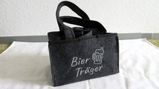 Flaschentasche Flaschenträger Bier Handtasche für 6 Flaschen mit Stick Spruch