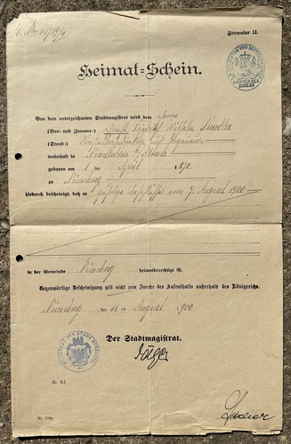 Heimatschein königreich - heimatschein,