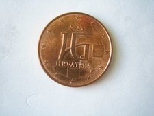 Kroatien 2023 1 Kursmünze 5 cent HR-Ligatur Umlauf Fast unzirkuliert