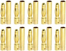 10 Paare 2mm Bananenstecker Gold für RC LiPo Modelle | Hohe Leitfähigkeit