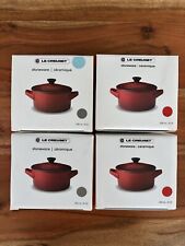 4 x LE CREUSET Petite Round Casserole MINI Cocotte 250ml8 oz Stoneware Orange