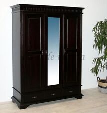 Massivholz Dielenschrank 154x205x58cm 3türig Fichte braun kolonial lackiert