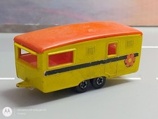 Matchbox Superfast 1970 Trailer Caravan Wohnwagen gelb mit rotem Dach
