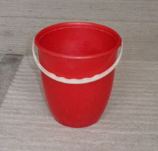 DDR 1x Kleiner PNEUMANT PLASTE EIMER in rot - 17,5 x 17 cm - 2 Liter VINTAGE