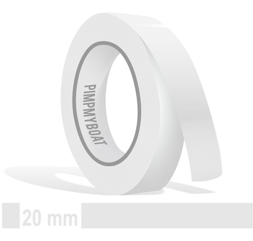 Zierstreifen 20mm weiß - weiß, glanz