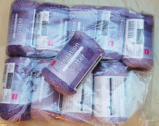 400g Wollpaket Silber Glitzer 10x Lila Glitter Farbverlaufsgarn Wolle Flieder