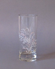 Vase, schweres Glas, florales
