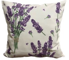 1 Landhausstil Kissenhülle,Kissenbezug, Dekokissen, Lavendel, Creme 50x50cm.