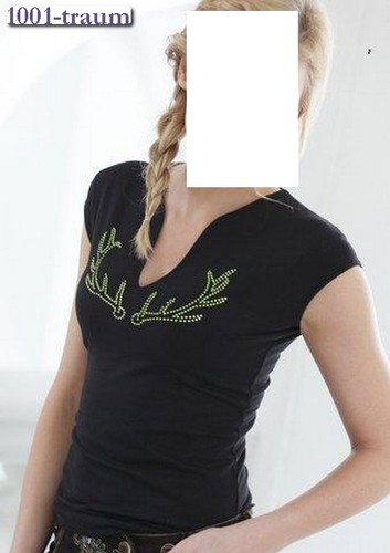Shirt hirschgeweih strass - t-shirt,