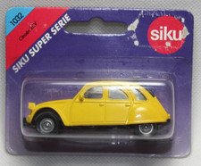 SiBl245, Siku Super Serie Citroen 2CV Ente gelb 90er Jahre OVP Blister ZU!
