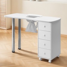 Manikürtisch Nageltisch mit Staubabsaugung Nagelstudio Tisch auf Metallgestell