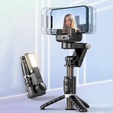 Q18 Smartphone Gimbal Stabilisator Handheld Selfie Stick Stativ mit Fülllicht
