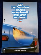 Datsun Cherry F-II 120Y Sunny 160J 180B 200L 260Z Prospekt 1978, gelocht